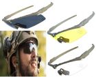 ANSI Ballistic Z87 Combat Tactical Military Shooting Sunglasses With 3 Lenses And Hard Case Khaki